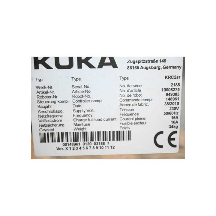 KUKA KR 5 KRC2sr Robot with KCP2 Panel – Compact Industrial Robot 2010